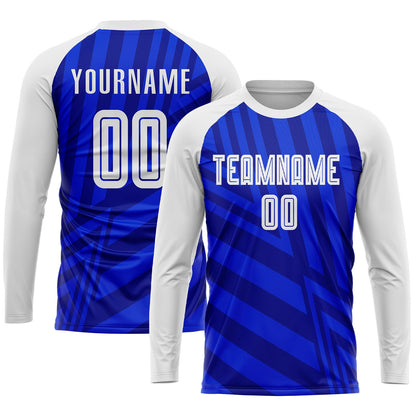 Custom Royal White-Navy Sublimation Soccer Uniform Jersey - Sky-Custom