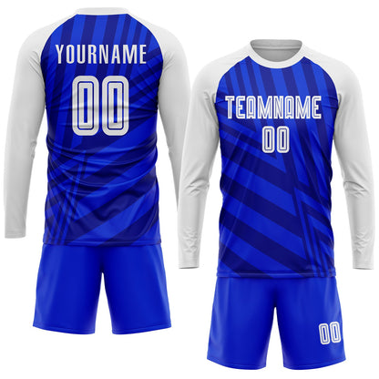 Custom Royal White-Navy Sublimation Soccer Uniform Jersey - Sky-Custom