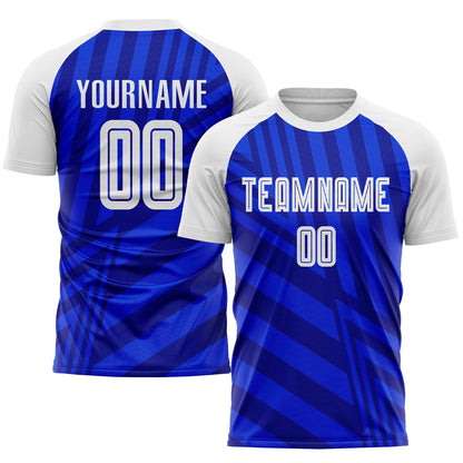 Custom Royal White-Navy Sublimation Soccer Uniform Jersey - Sky-Custom