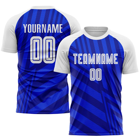 Custom Royal White-Navy Sublimation Soccer Uniform Jersey - Sky-Custom