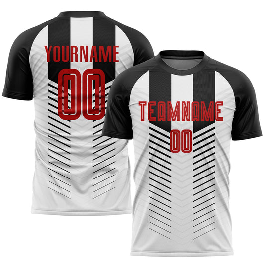 Custom Black Red-White Sublimation Soccer Uniform Jersey - Sky-Custom
