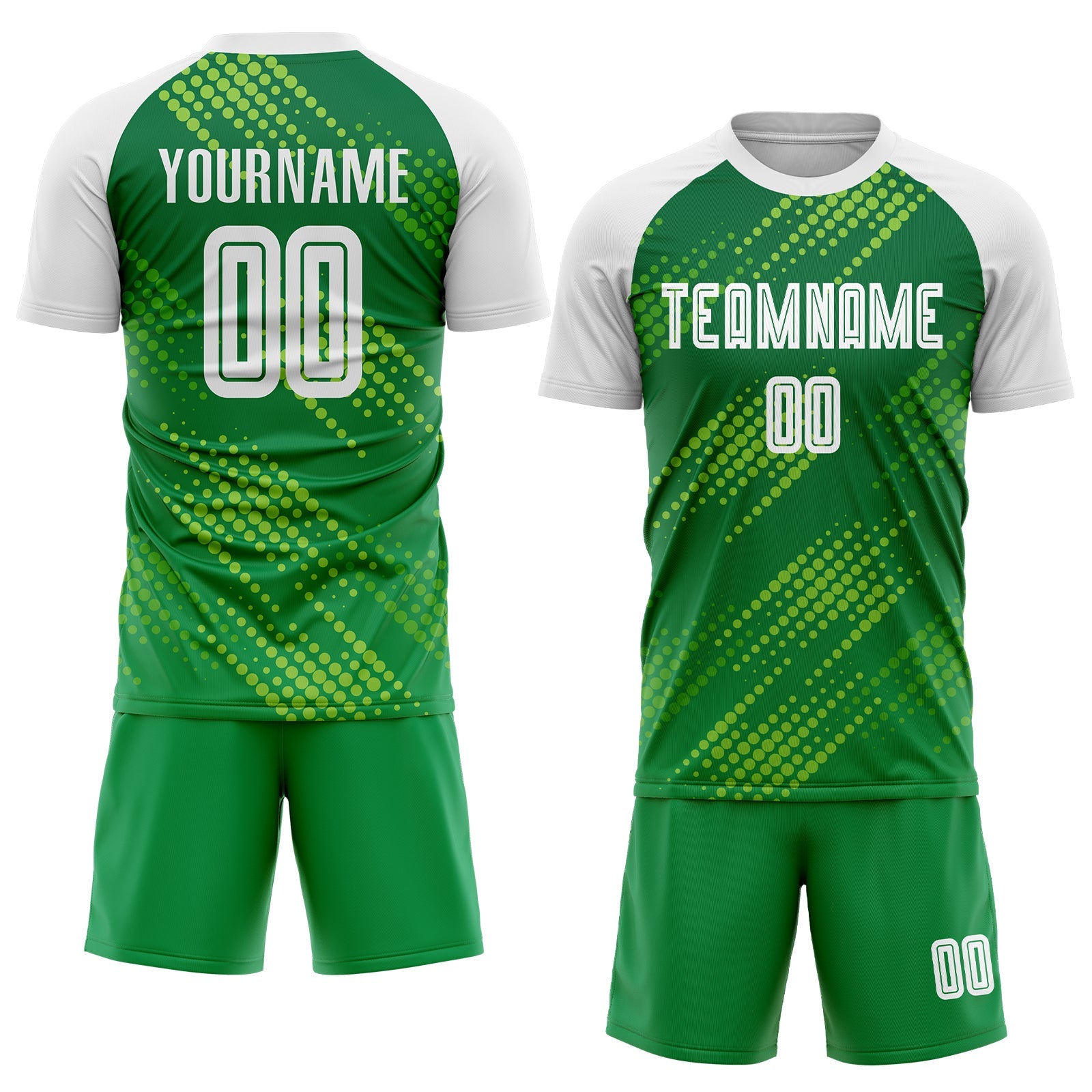 Custom Neon Green White-Kelly Green Sublimation Soccer Uniform Jersey - Sky-Custom
