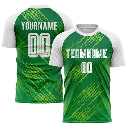 Custom Neon Green White-Kelly Green Sublimation Soccer Uniform Jersey - Sky-Custom