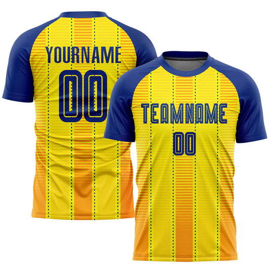 Custom Gold Royal-Orange Sublimation Soccer Uniform Jersey - Sky-Custom
