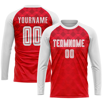 Custom Red White Away Sublimation Soccer Uniform Jersey - Sky-Custom