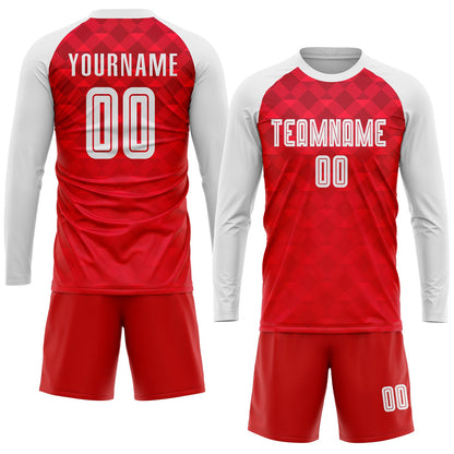 Custom Red White Away Sublimation Soccer Uniform Jersey - Sky-Custom