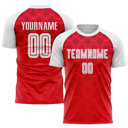 Custom Red White Away Sublimation Soccer Uniform Jersey - Sky-Custom
