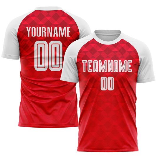 Custom Red White Away Sublimation Soccer Uniform Jersey - Sky-Custom