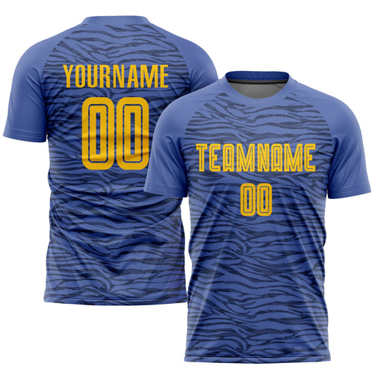 Custom Light Blue Gold-Black Third Sublimation Soccer Uniform Jersey - Sky-Custom