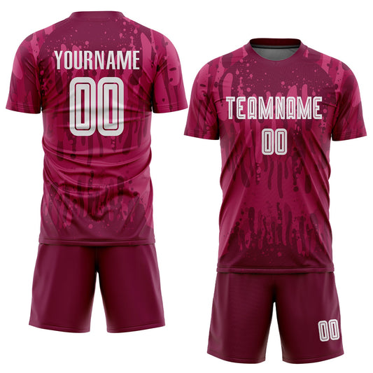 Custom Crimson White Away Sublimation Soccer Uniform Jersey - Sky-Custom