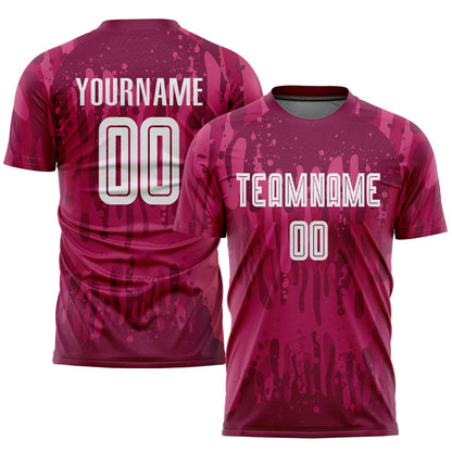 Custom Crimson White Away Sublimation Soccer Uniform Jersey - Sky-Custom