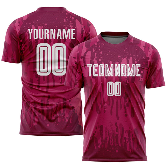Custom Crimson White Away Sublimation Soccer Uniform Jersey - Sky-Custom