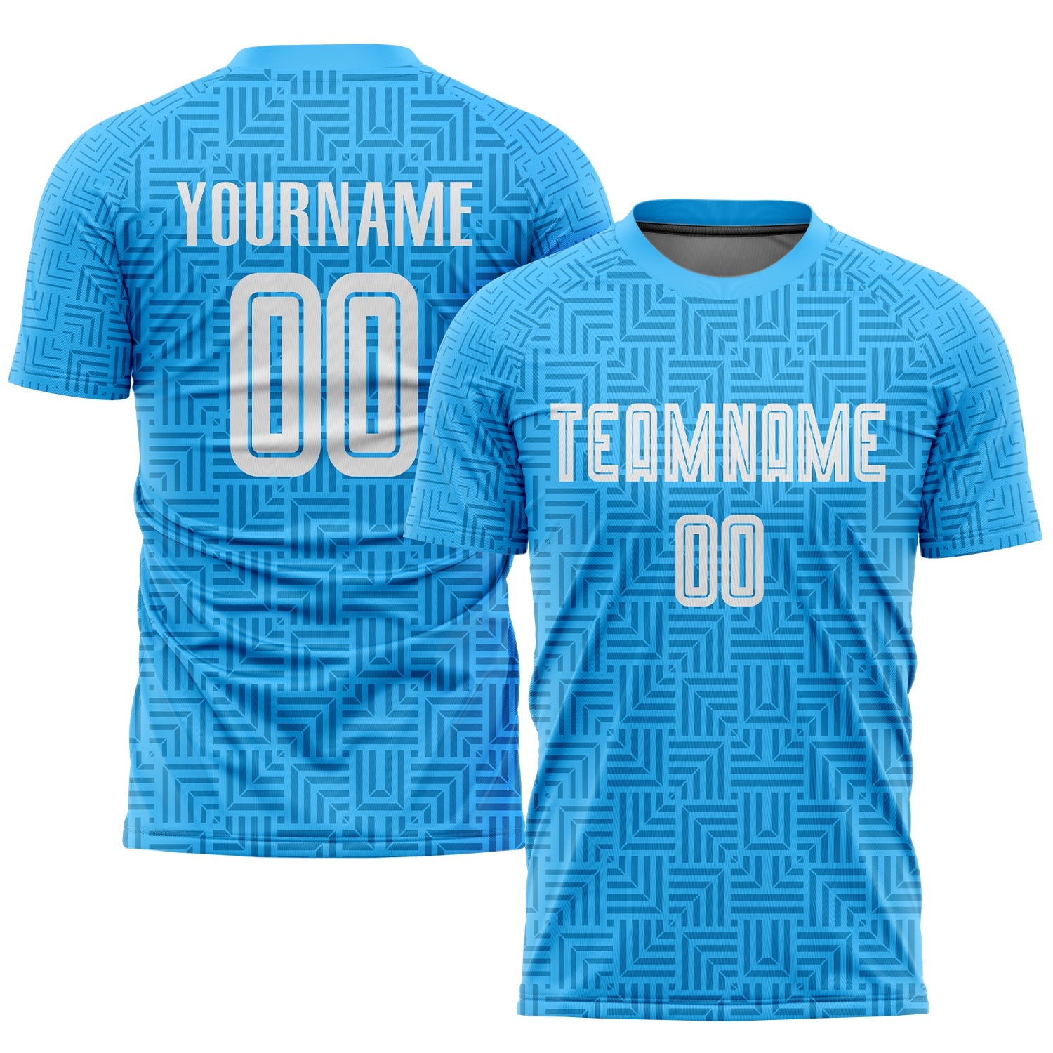 Custom Light Blue White Home Sublimation Soccer Uniform Jersey - Sky-Custom