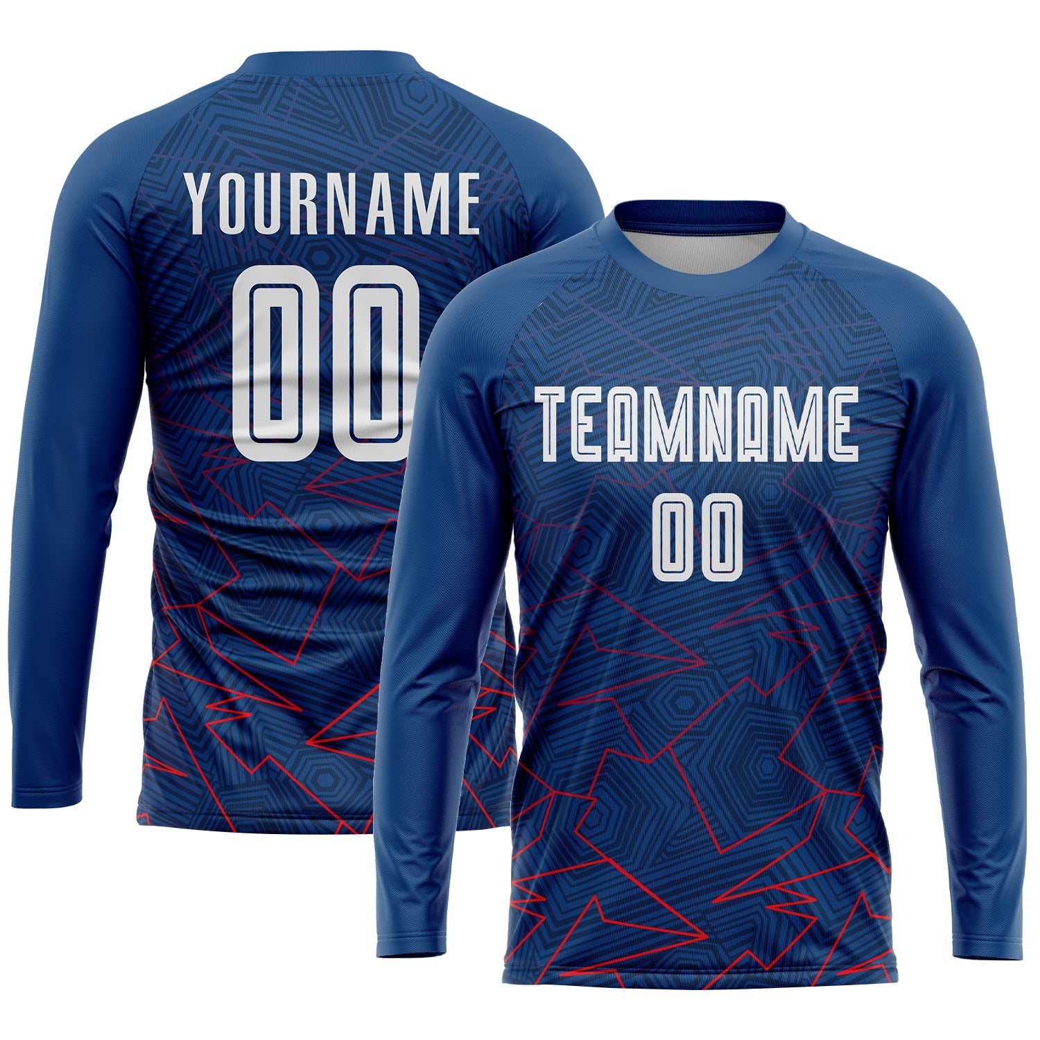 Custom Royal White-Red Away Sublimation Soccer Uniform Jersey - Sky-Custom