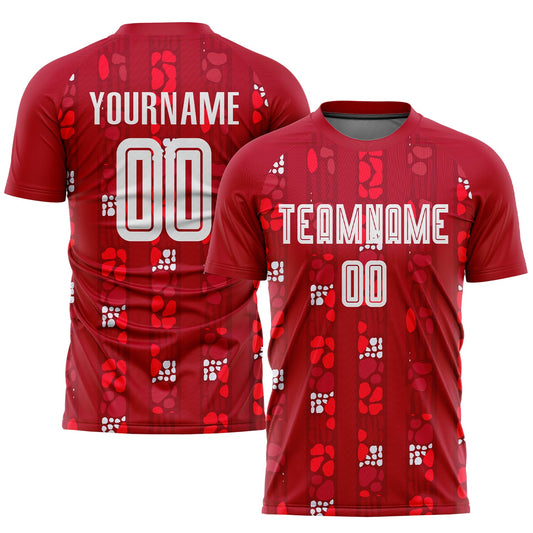 Custom Red White Home Sublimation Soccer Uniform Jersey - Sky-Custom