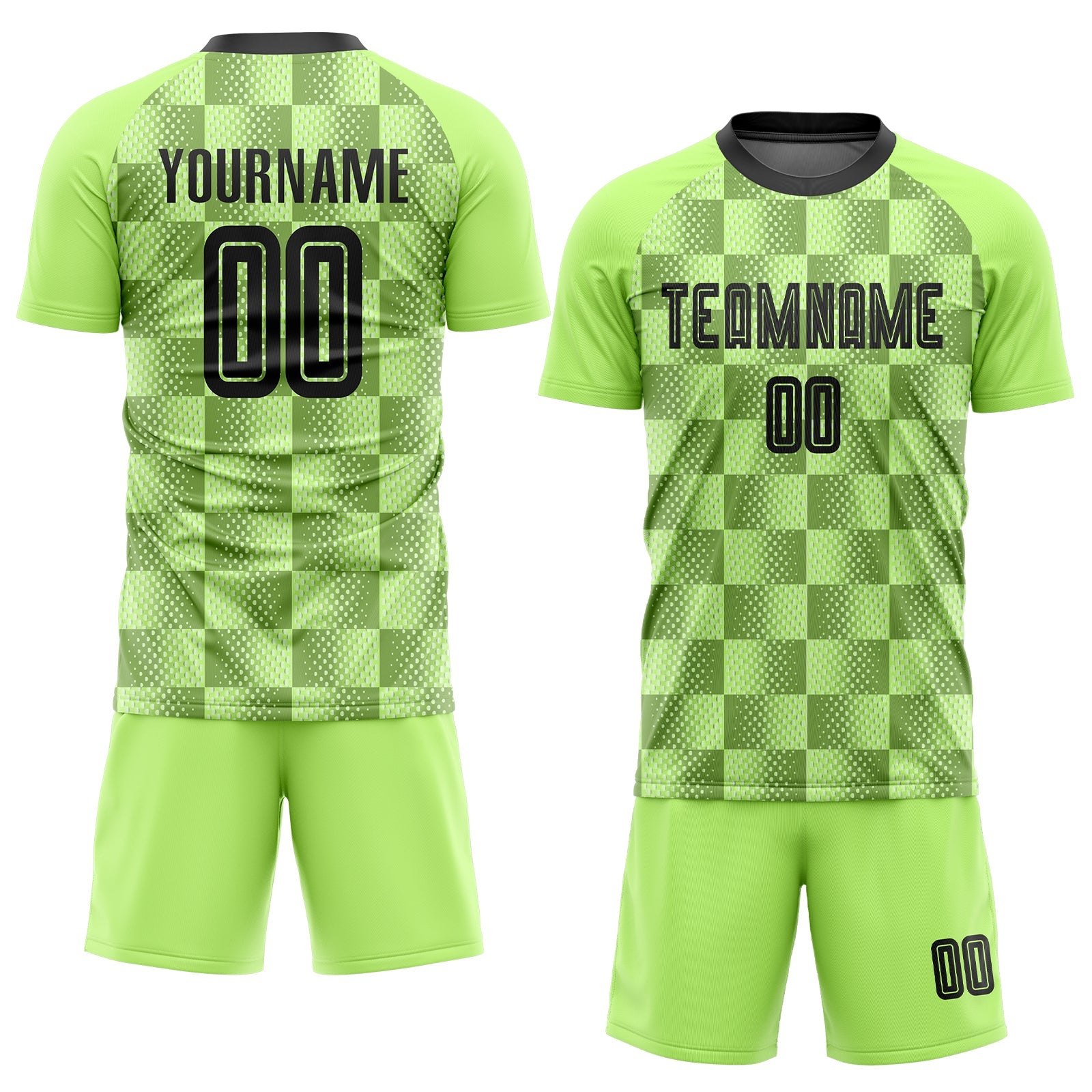 Custom Neon Green Black Third Sublimation Soccer Uniform Jersey - Sky-Custom