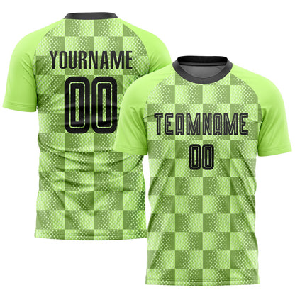 Custom Neon Green Black Third Sublimation Soccer Uniform Jersey - Sky-Custom