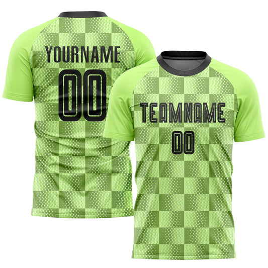 Custom Neon Green Black Third Sublimation Soccer Uniform Jersey - Sky-Custom