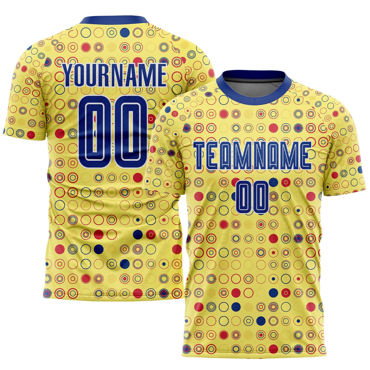 Custom Gold Royal-White Away Sublimation Soccer Uniform Jersey - Sky-Custom