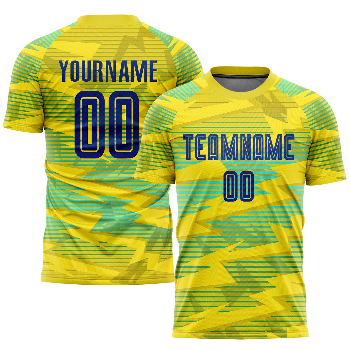 Custom Gold Royal-Light Blue Away Sublimation Soccer Uniform Jersey - Sky-Custom