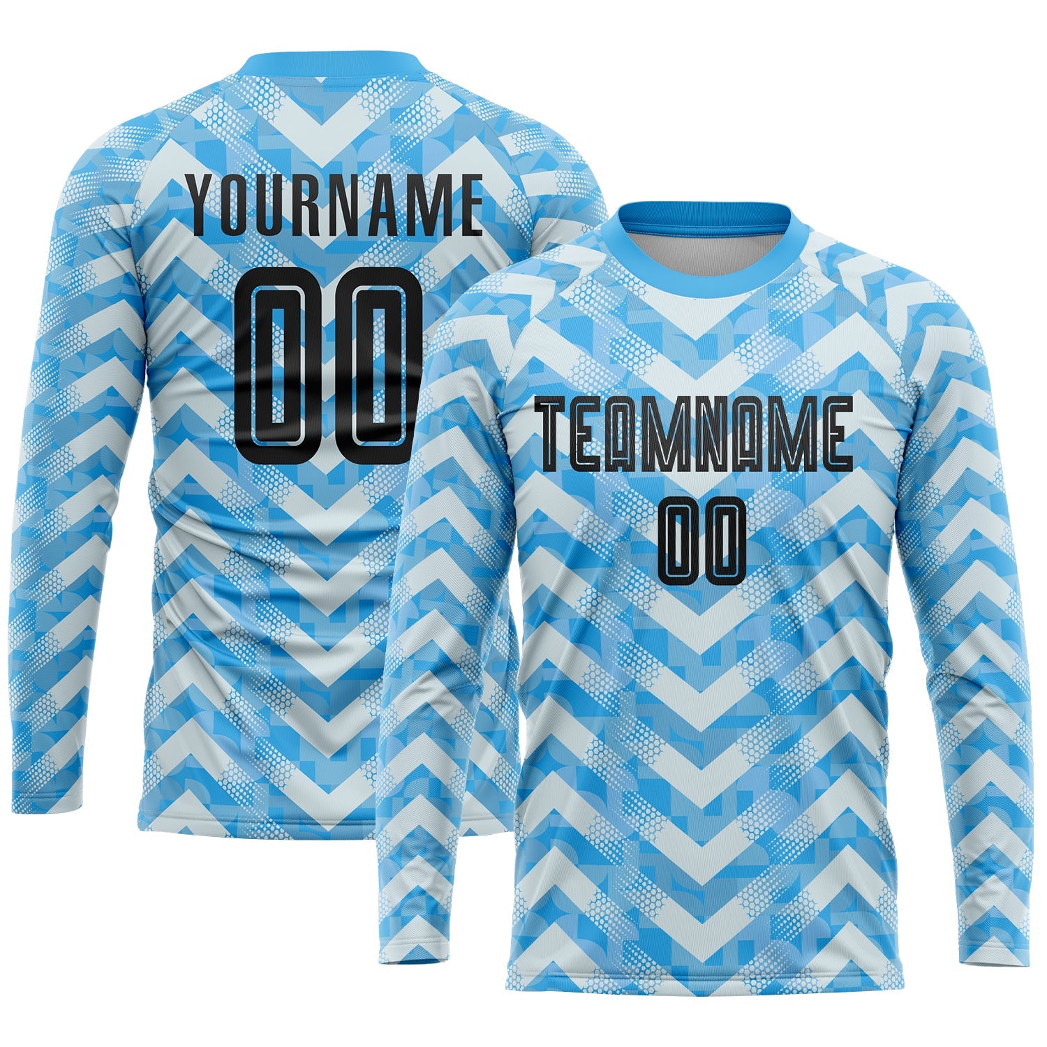 Custom Light Blue Black-White Home Sublimation Soccer Uniform Jersey - Sky-Custom