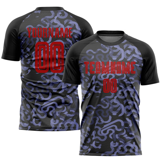 Custom Black Red-Purple Third Sublimation Soccer Uniform Jersey - Sky-Custom