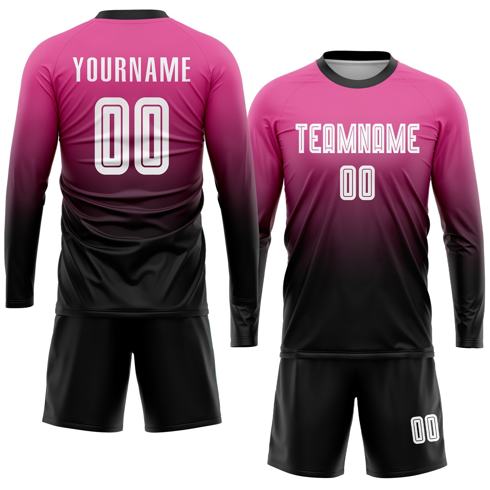 Custom Pink White-Black Sublimation Fade Fashion Soccer Uniform Jersey - Sky-Custom