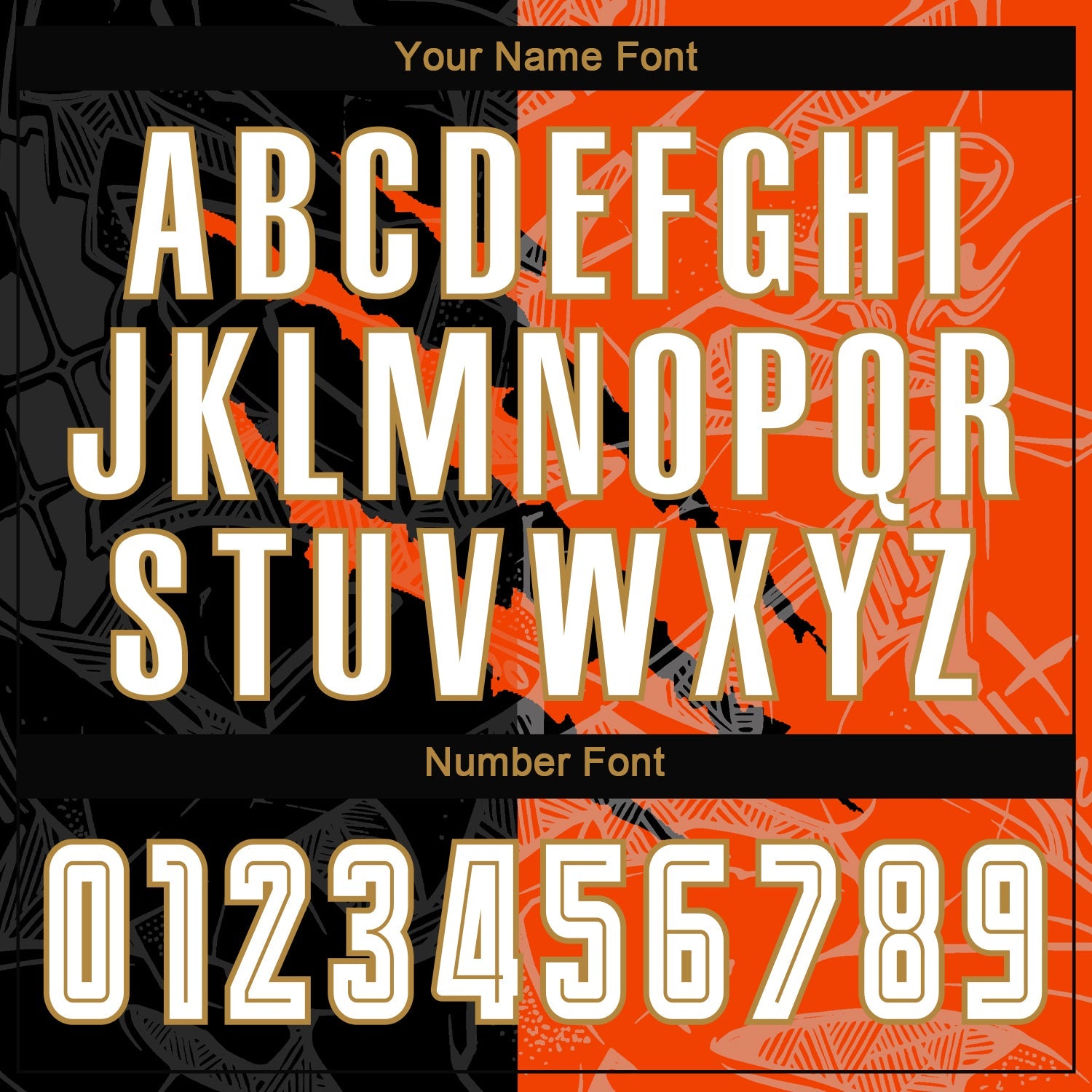 Custom Graffiti Pattern White Black Orange-Old Gold Scratch Sublimation Soccer Uniform Jersey - Sky-Custom