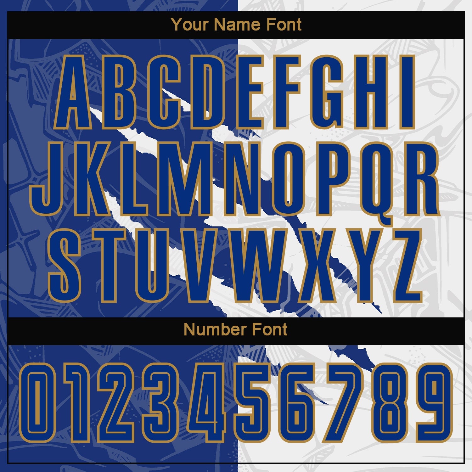 Custom Graffiti Pattern Royal White-Old Gold Scratch Sublimation Soccer Uniform Jersey - Sky-Custom