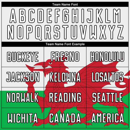Custom Green White Red-Black Sublimation Welsh Flag Soccer Uniform Jersey - Sky-Custom
