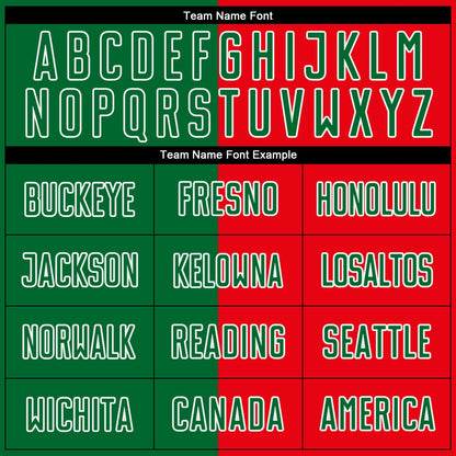 Custom Kelly Green Red-White Sublimation Portuguese Flag Soccer Uniform Jersey - Sky-Custom