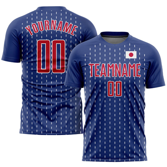 Custom Royal Red-White Sublimation Japanese Flag Soccer Uniform Jersey - Sky-Custom