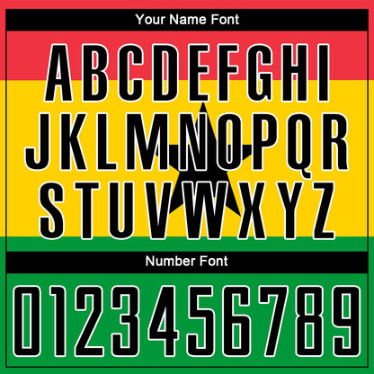 Custom Red Black Gold-Kelly Green Sublimation Ghanaian Flag Soccer Uniform Jersey - Sky-Custom