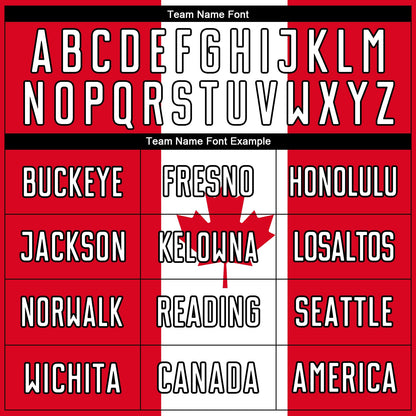 Custom Red White-Black Sublimation Canadian Flag Soccer Uniform Jersey - Sky-Custom