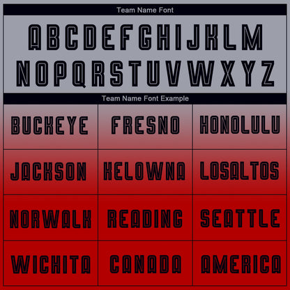 Custom Gray Black-Red Sublimation Long Sleeve Fade Fashion Soccer Uniform Jersey - Sky-Custom