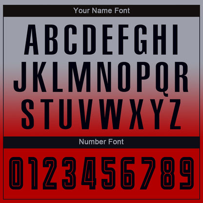 Custom Gray Black-Red Sublimation Long Sleeve Fade Fashion Soccer Uniform Jersey - Sky-Custom