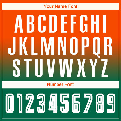 Custom Orange White-Kelly Green Sublimation Long Sleeve Fade Fashion Soccer Uniform Jersey - Sky-Custom