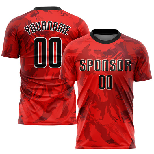 Custom Red Black-White Sublimation Soccer Uniform Jersey - Sky-Custom