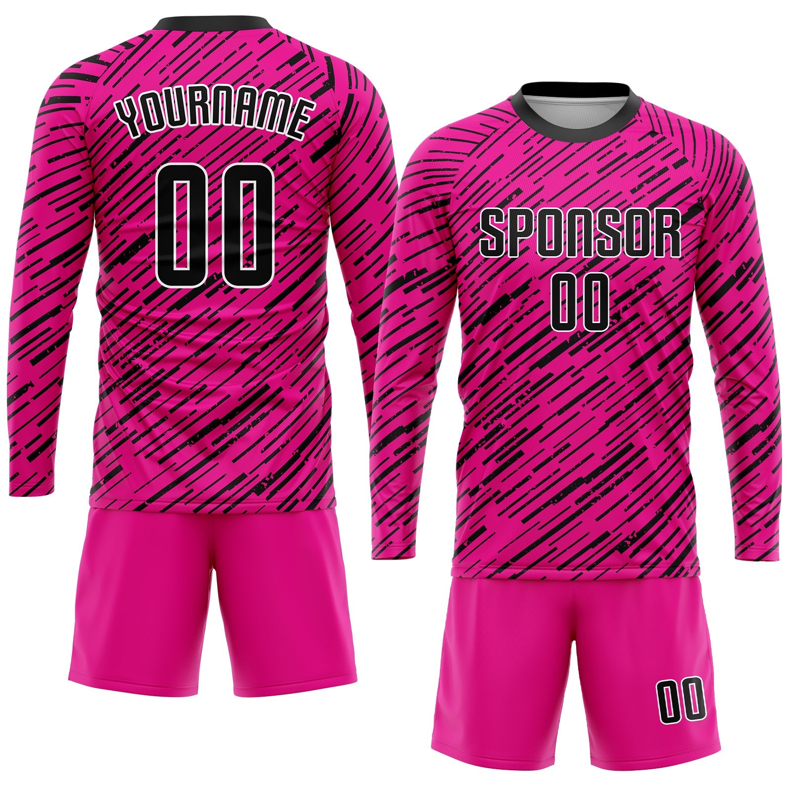 Custom Pink Black-White Sublimation Soccer Uniform Jersey - Sky-Custom