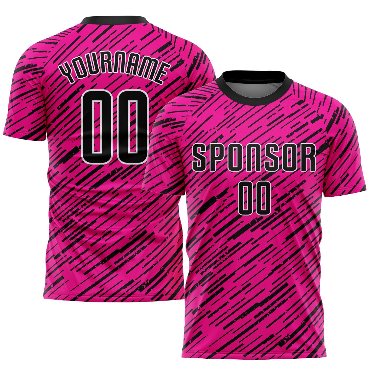 Custom Pink Black-White Sublimation Soccer Uniform Jersey - Sky-Custom