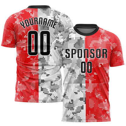 Custom Red Black-White Sublimation Soccer Uniform Jersey - Sky-Custom