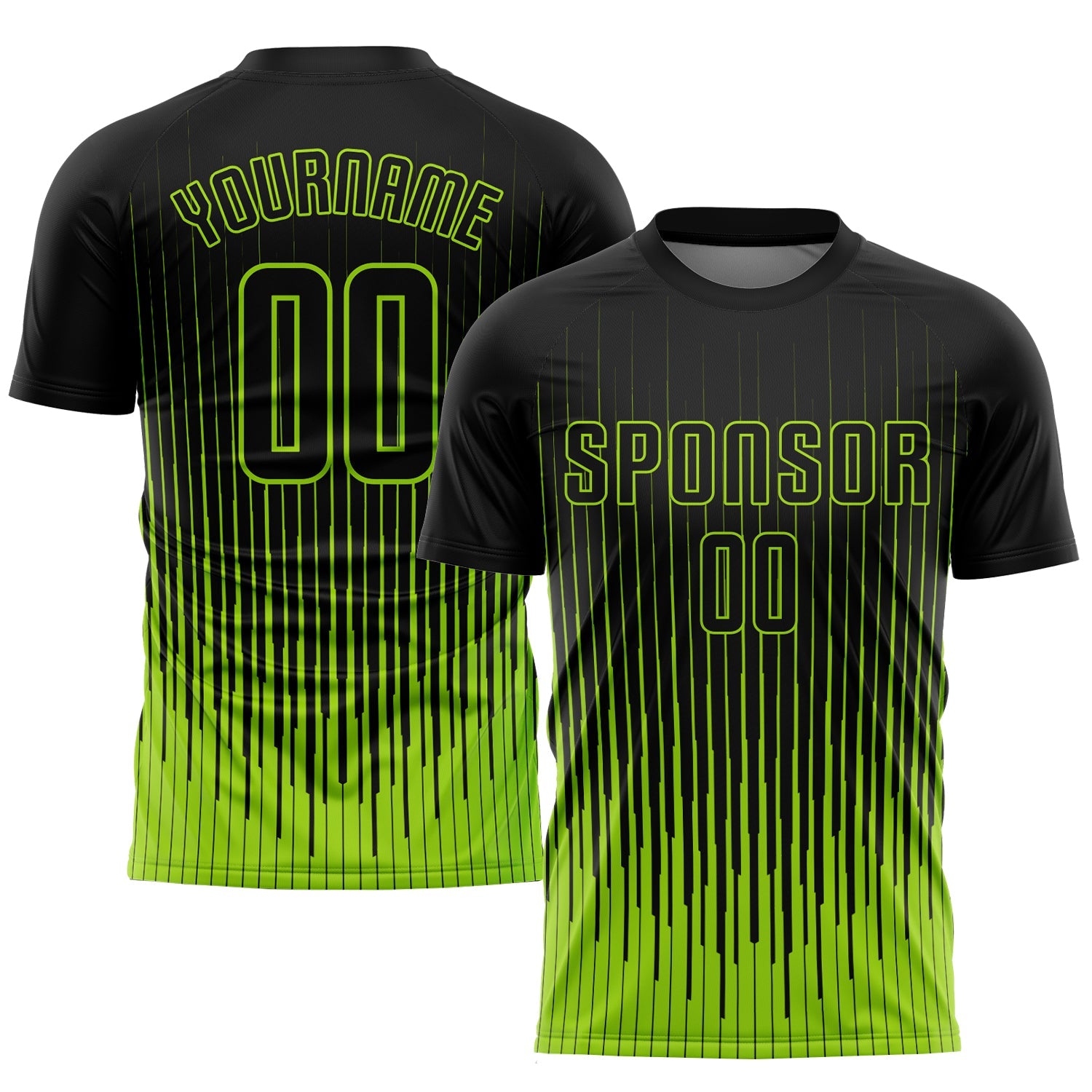 Custom Neon Green Black Sublimation Soccer Uniform Jersey - Sky-Custom