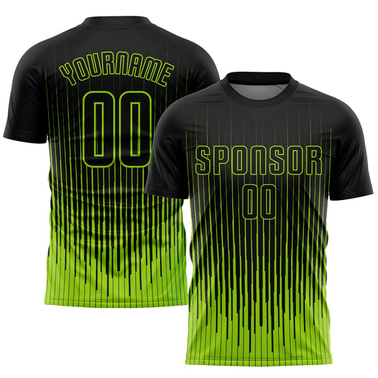 Custom Neon Green Black Sublimation Soccer Uniform Jersey - Sky-Custom