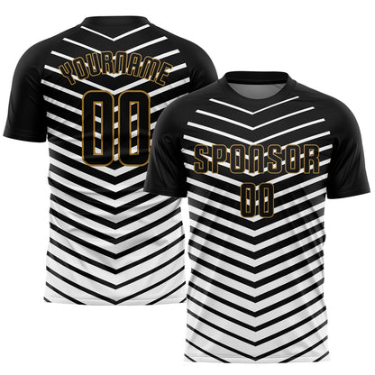 Custom White Black-Old Gold Sublimation Soccer Uniform Jersey - Sky-Custom