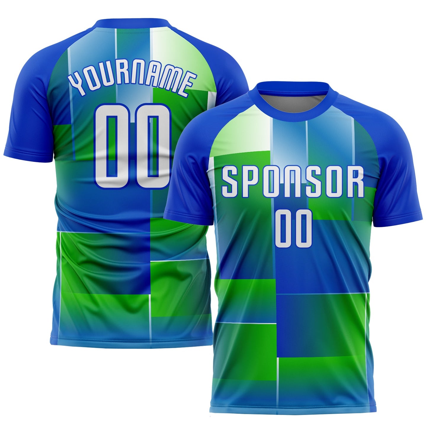 Custom Royal White-Kelly Green Sublimation Soccer Uniform Jersey - Sky-Custom