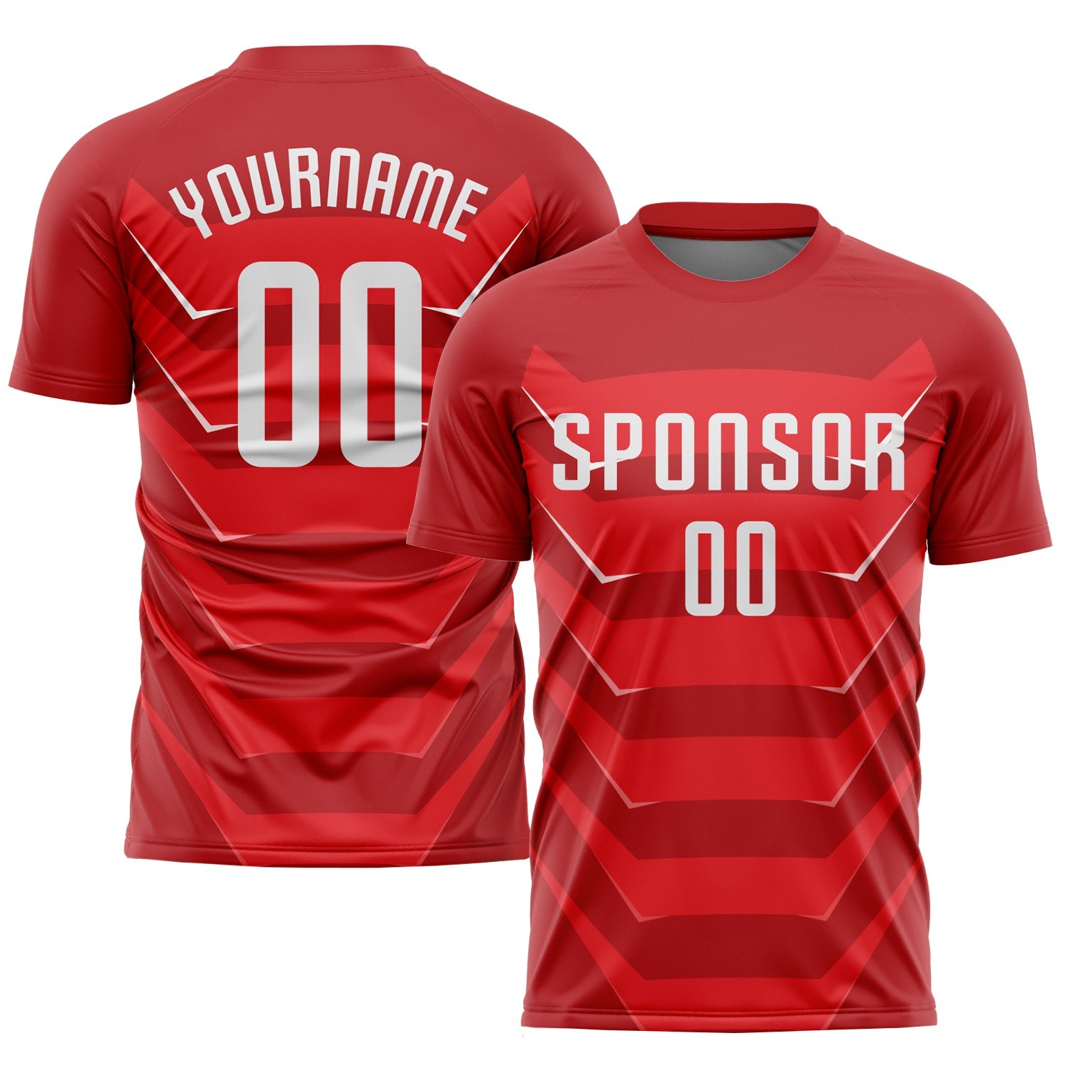 Custom Red White Sublimation Soccer Uniform Jersey - Sky-Custom