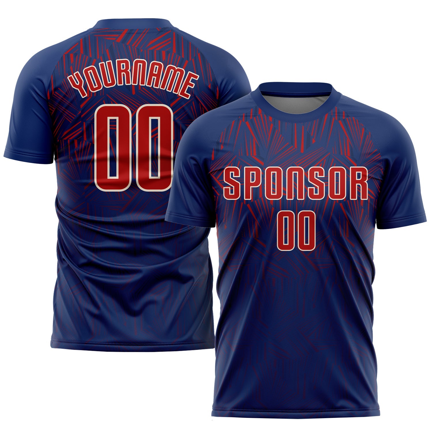 Custom Navy Red-Cream Sublimation Soccer Uniform Jersey - Sky-Custom
