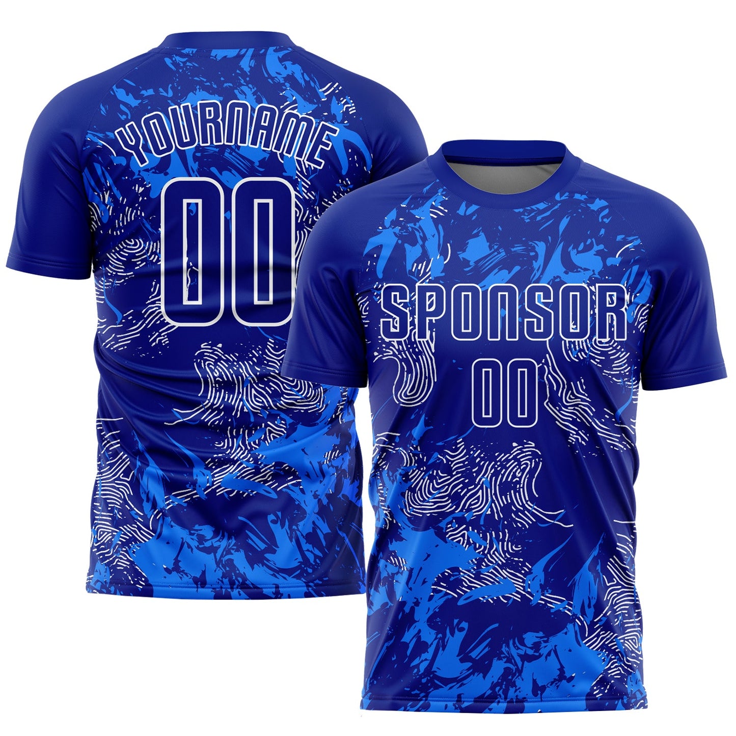 Custom Royal Royal-White Sublimation Soccer Uniform Jersey - Sky-Custom