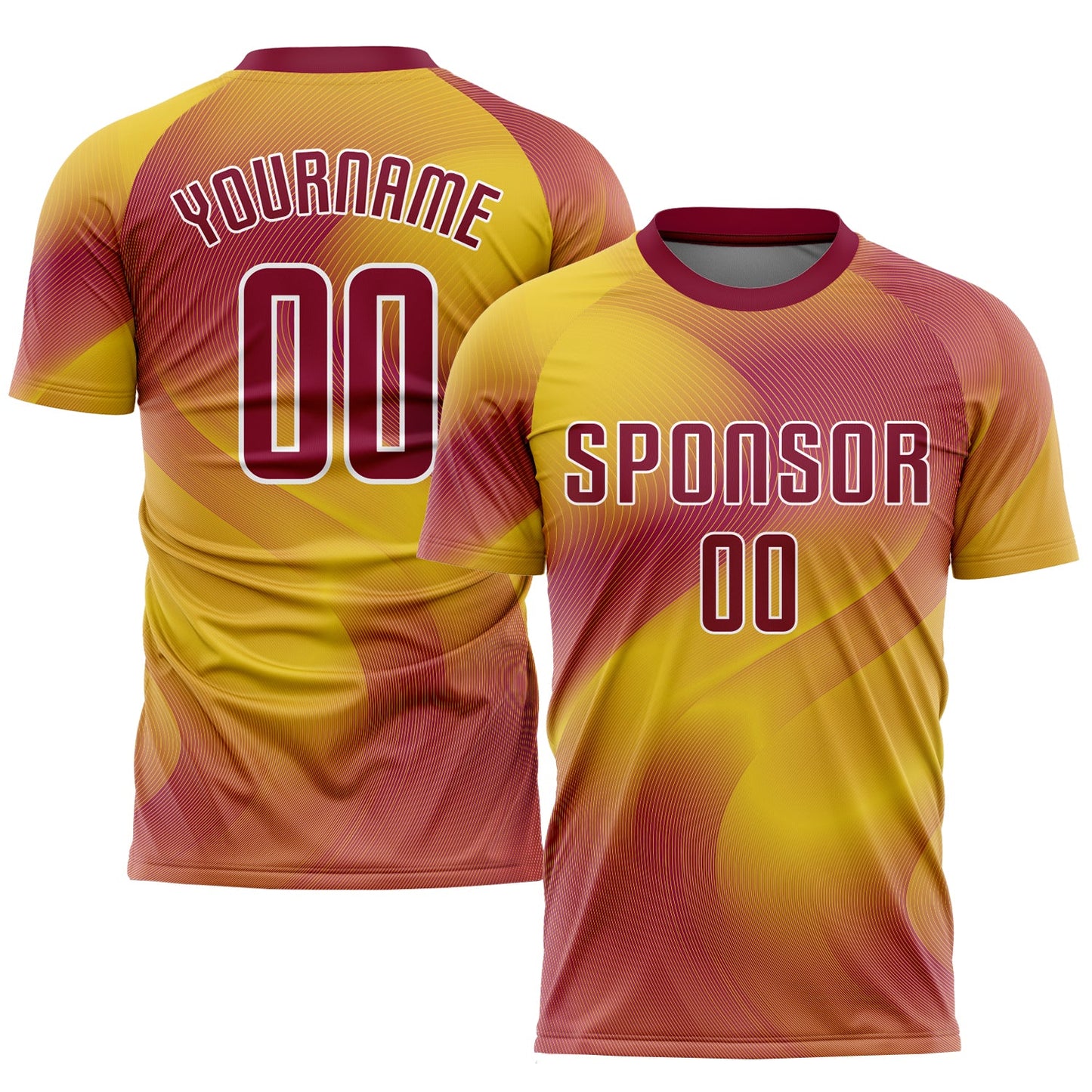 Custom Gold Crimson-White Sublimation Soccer Uniform Jersey - Sky-Custom