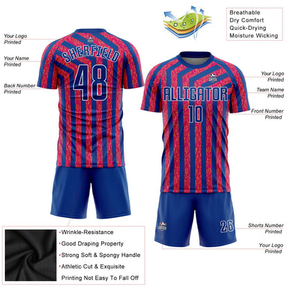 Custom Red Royal-White Sublimation Soccer Uniform Jersey - Sky-Custom